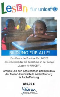 2023 UNICEF Urkunde